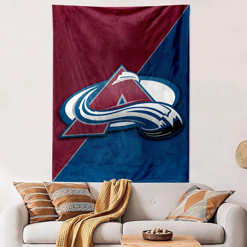 Red and Blue Avalanche Logo Design Patterned Tapestry Decorative Wall Hanging, Home Bedroom Living Room Decor
