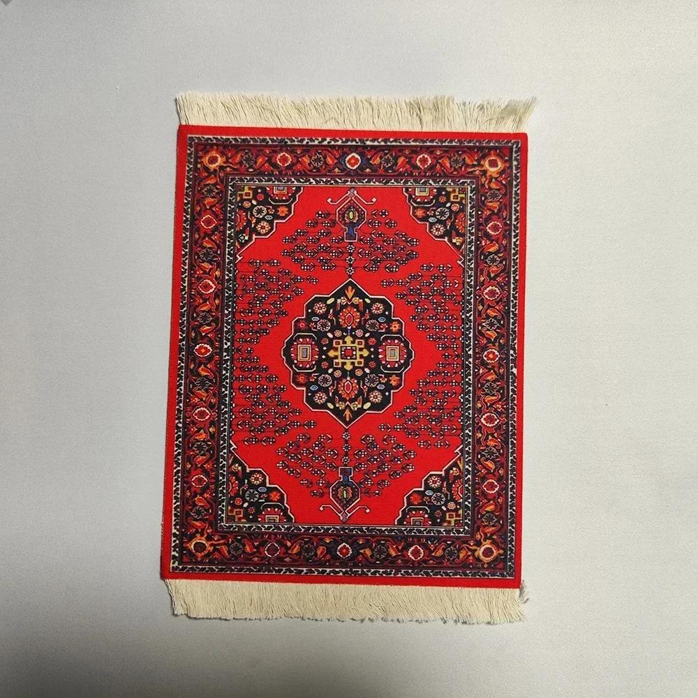 Woven flower Persian carpet small coaster retro style rubber non-slip computer mats wholesale merchants cheap mouse pad desk mat
