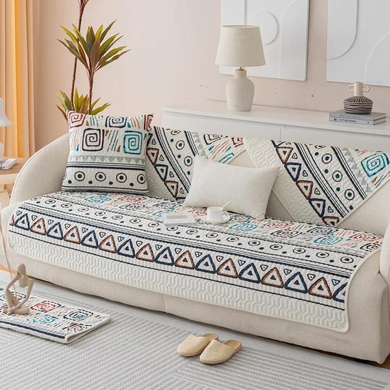 

Утолщенный плюшевый противоскользящий коврик для дивана в гостиной в стиле бохо, мягкий диван, подушка, полотенце, чехол для углового дивана, только 1 шт., а не весь комплект A 70x70