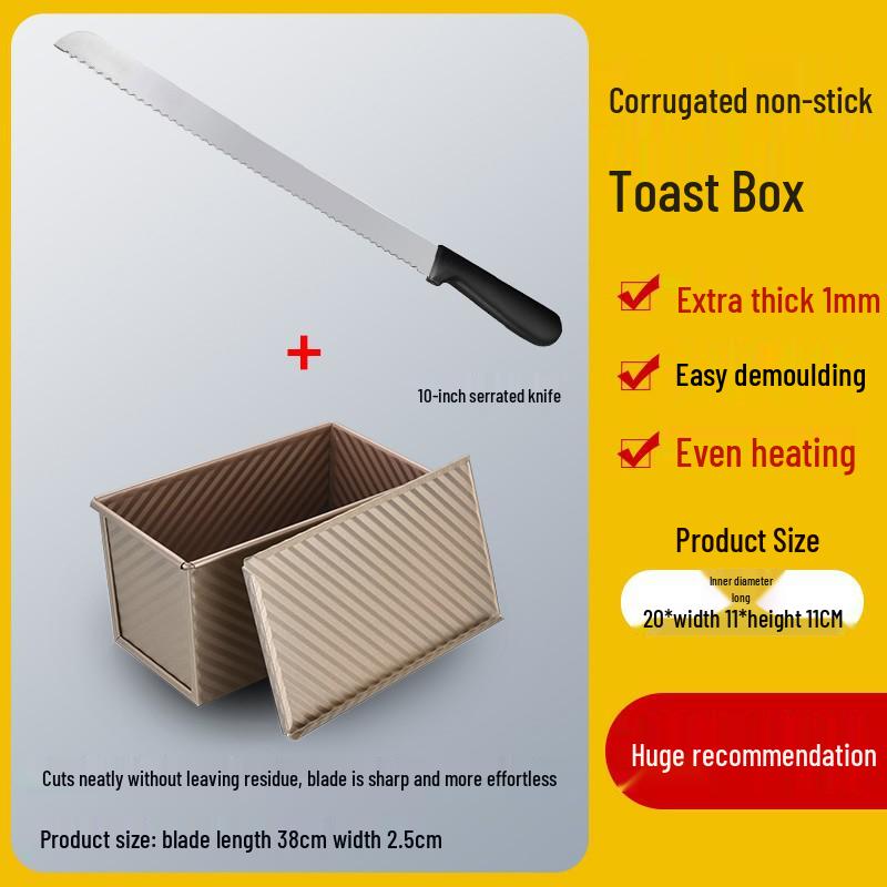 Rectangular Gold Non-Stick 450g Bread & Cake Loaf Pan with Lid