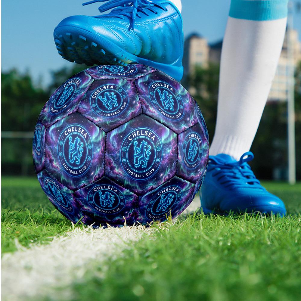 Chelsea FC Theme Soccer Ball Size 5 Soccer Ball Soft Touch Professional Training Football for Outdoor Sports