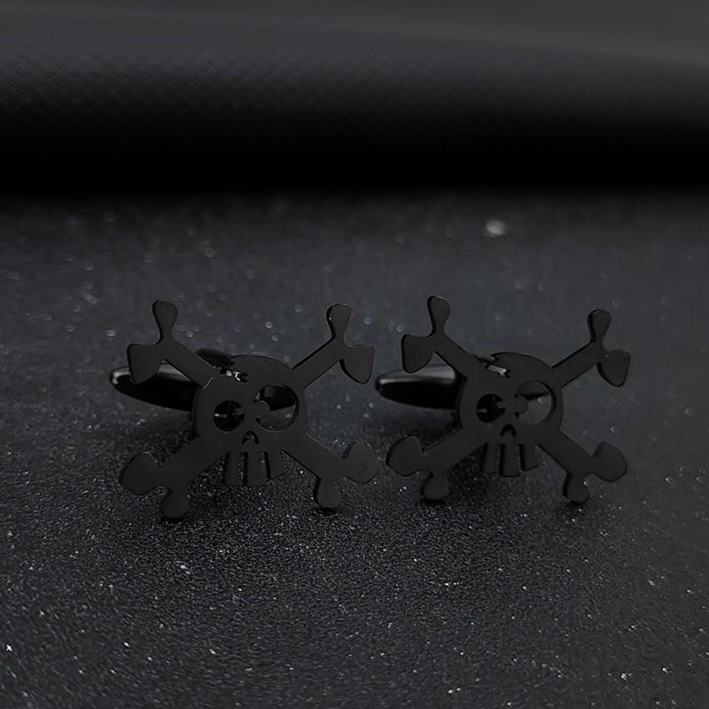 European American Halloween Personality Skull Funny Punk Style Men's Brooch Cufflinks Suit Dress Versatile