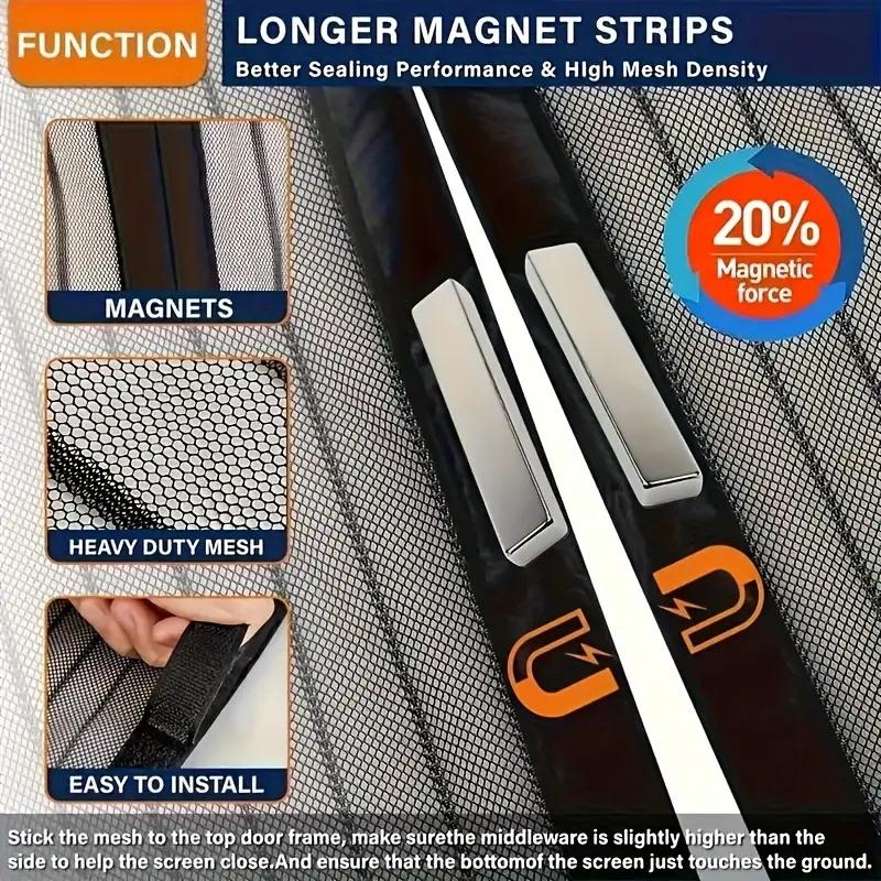 1Pc easy to install magnetic mesh curtains in summer - insect and mosquito proof, suitable for bedrooms and living rooms
