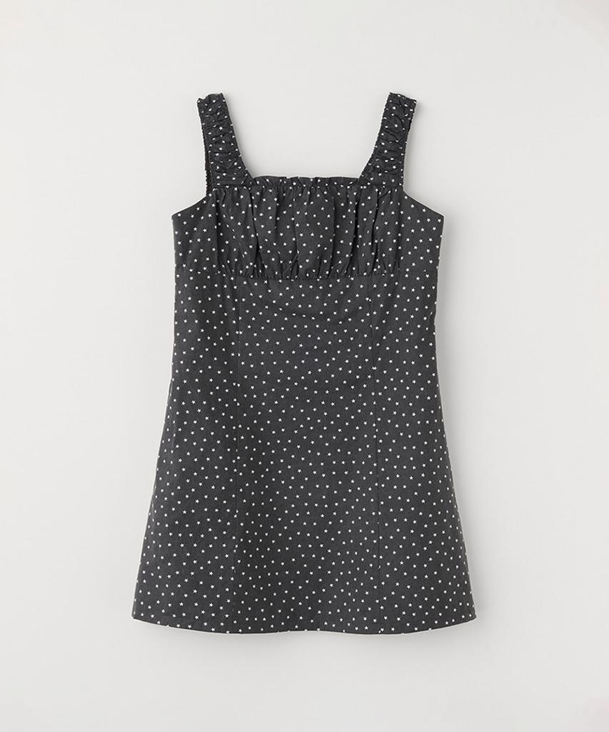 Selliteiljeu Star Shirring Sleeveless Mini Dress_Black