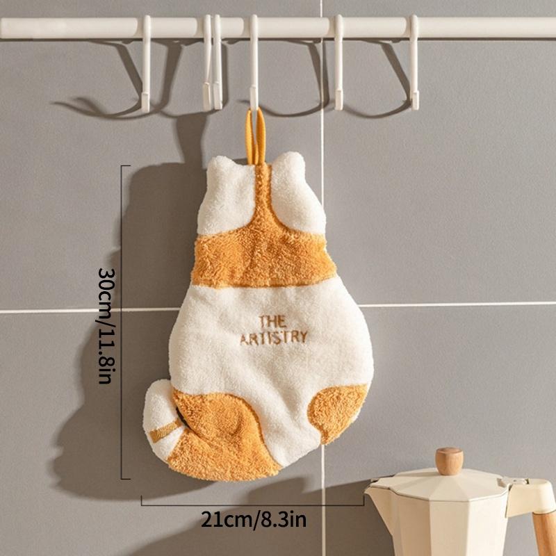 Cat Hand Towels Kitchen Accessories Hanging Towels For Hands Cartoon Hand Towel Absorbent Bathroom Towels