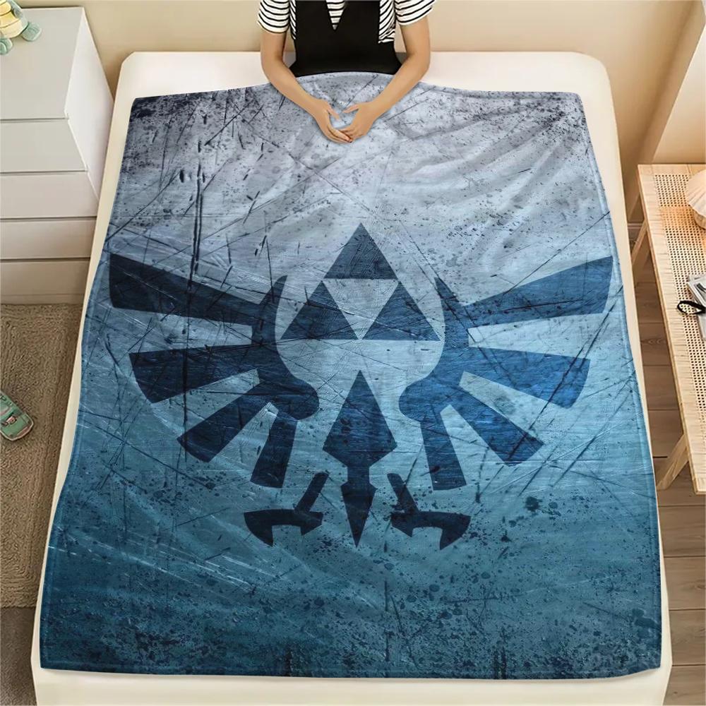 1Pc Link Zelda Print Flannel Blanket, High quality Comfortable for All Seasons, Home Decor, Warmth and Comfort, Perfect for Christmas Gifts