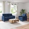 Sofa Set 2 Pcs Navy Blue Polyester