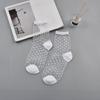 Women Ladies Spring Thin Classic Boat Socks Summer Breathable Plaid Stripes Dots Transparent Women Crystal Silk Japanese Socks