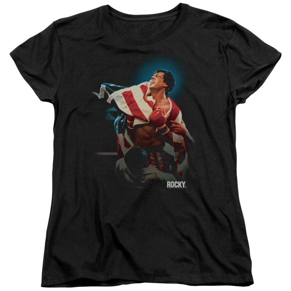 Rocky Womens T-Shirt Movie Poster Art Black Tee Unisex T-Shirt S