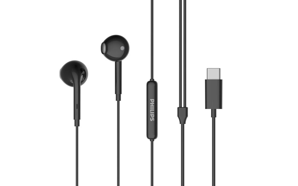 Philips Écouteurs haute résolution à connexion filaire TAE1018 avec DAC compatible avec la fréquence de lecture Garantie fabricant d'un an USB-C