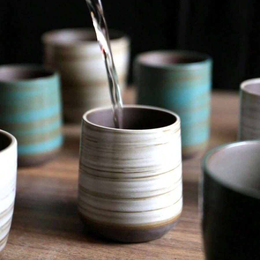 Hand-Painted Crackle Glaze Stoneware Mug for Coffee & Tea - Retro Chinese Gongfu & Japanese-Inspired Home Brewing Ceramic Cup