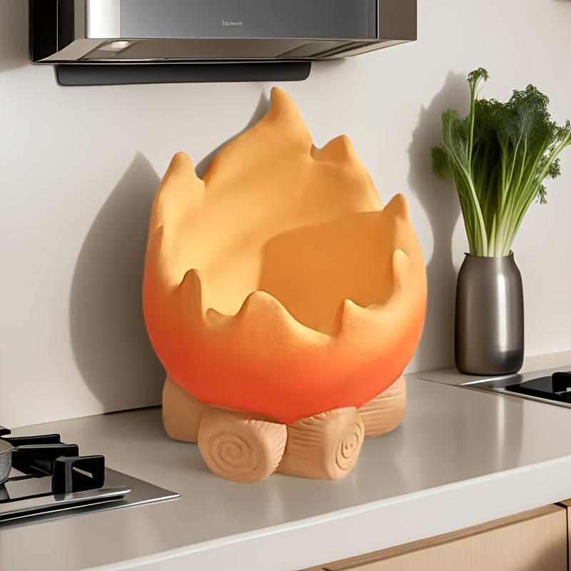 Flammenförmige Aufbewahrungsschale, Einzigartiges Flammendesign Keramik Dekoschale für Zuhause und Büro, Ideal zum Organisieren von Lippenstift, Schlüsseln und kleinen Gegenständen