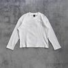 Europäische Blüte Pflaume Stickerei Herren Locker Lässig Langarm Weißes T-Shirt
