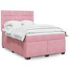 VidaXL Bed Slat Base with Mattress Pink 140x200 Cm Velvet 3290935