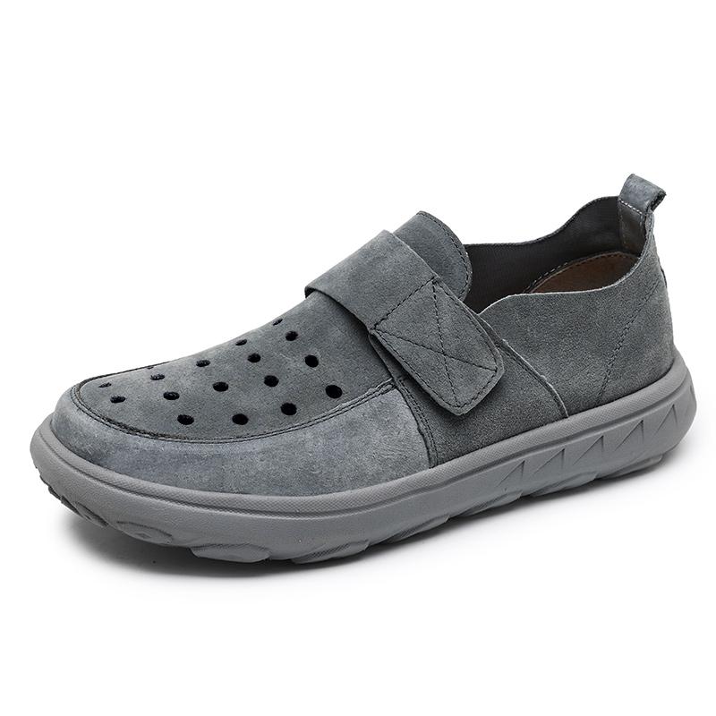 Genuine Leather Casual Shoes For Men Loafers Lightweight Breathable Platform Men Sneakers Soft Cushioning Outdoor Sport Shoes
