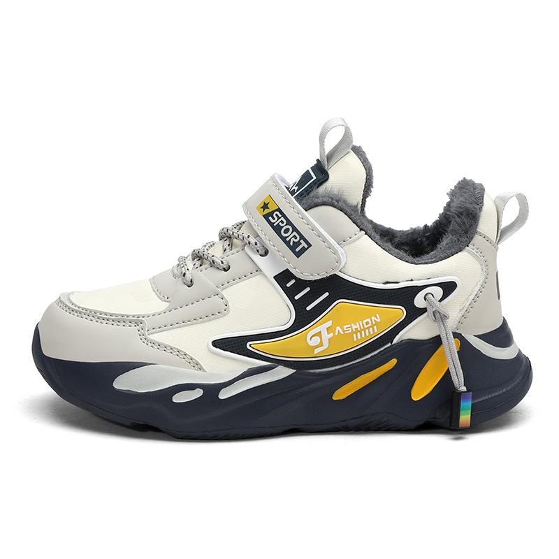 

Большие детские спортивные туфли платформа повседневные одноклассники мальчики 2025 новая осень и зима водонепроницаемая кожа одноклассники 40