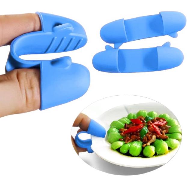 1 Pair Mini Silicone Finger Oven Mitts Heat Cold Dirty Hurt Resistant, Versatile Little Tool Such As Pot Holders, Finger Food Tongs, Coffee Filter