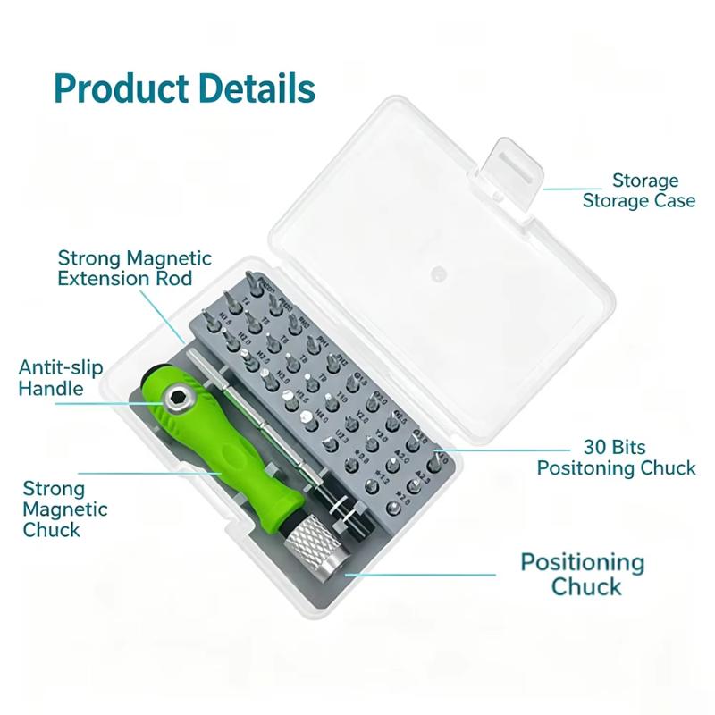 24/32 In 1 Precision Screwdriver Kit Magnetic Non Slip Green Handle for Home Office Daily Small Repair Needs