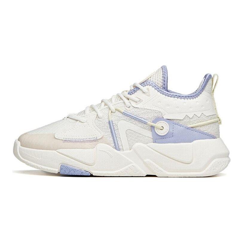 Anta Lifestyle Series Casual Wear Durable Non-Slip Low-Top Skate Shoes Women Sneakers Purple White 122138084-2