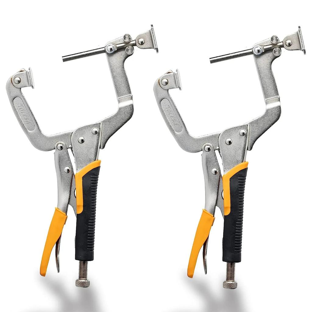 2PCS Pocket Hole Clamp 11" Right Angle Clamp Corner Clamp Tools Two Ways C- Clamp Woodworking and Pocket Hole Joinery