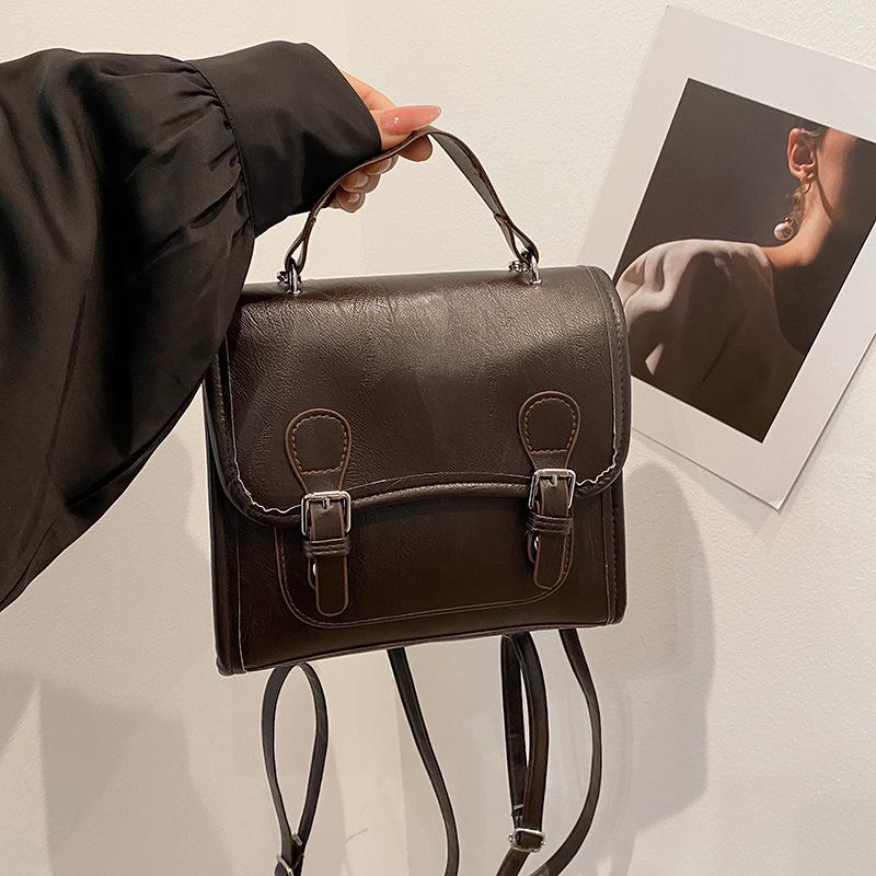 Student class backpack women's fashion college style briefcase niche simple oblique span women's bag