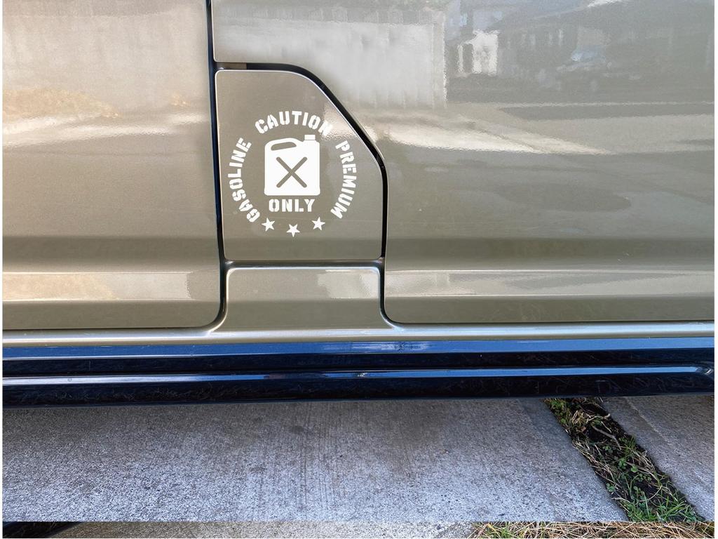 Cut Letter Type Gas Spout Sticker Light Van Hiace Jimny Every Hijet New Atley Military (Premium White ARMY)
