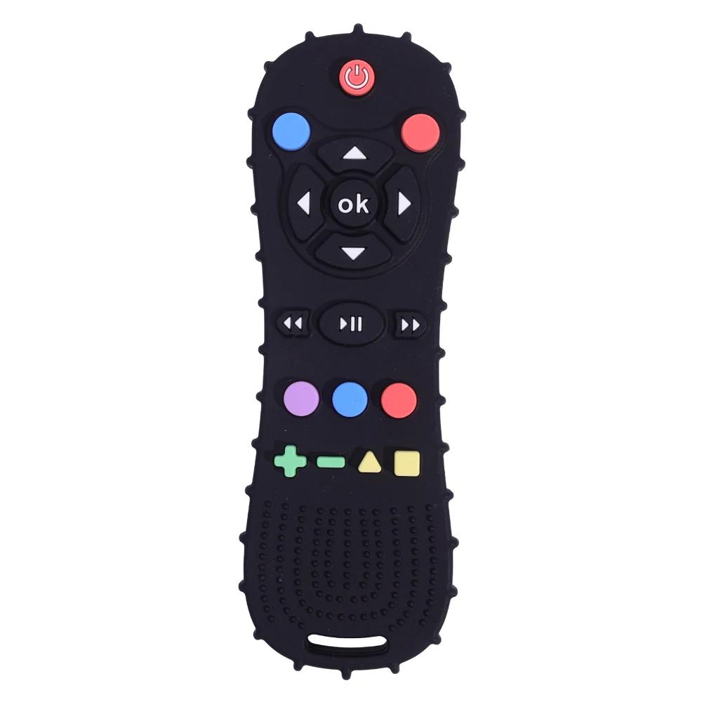 Brinquedo Calmante Não Tóxico de Silicone Simulação de Controle Remoto de TV Formato Teaser Stick Grau Alimentício para Bebês Brinquedos de Educação Sensorial para Crianças