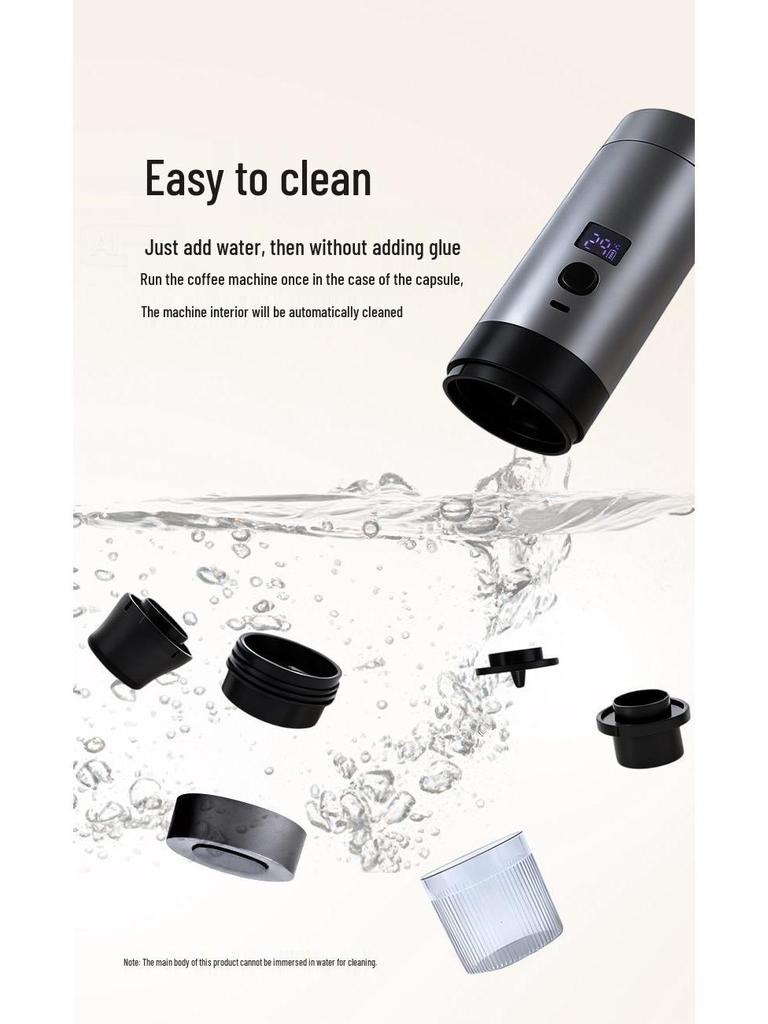 Rechargeable Portable Electric Coffee Maker - Automatic Pump & Heating for Outdoor Use with Capsules