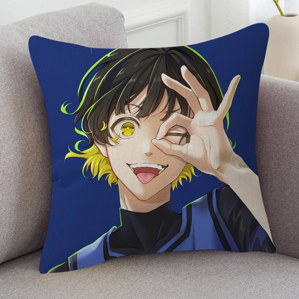 Anime Blue Lock Pillow Case Soft Double Sided Print Sofa Cushion Cover Throw Pillow Covers