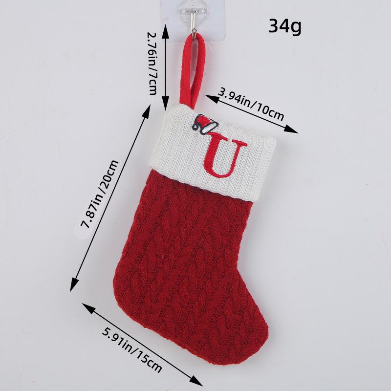 Classic Red Letter Christmas Socks, Hong Kong Love Knitted Holiday Decor