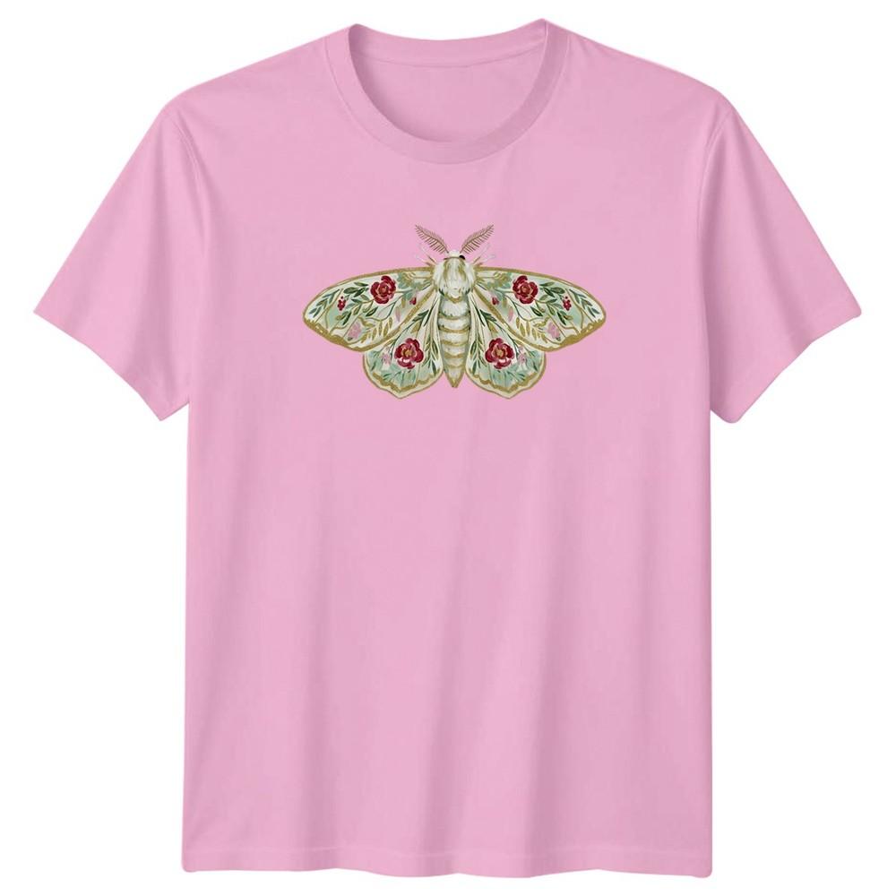 Floral Moth TShirt Nature Garden Gift For Him And Her