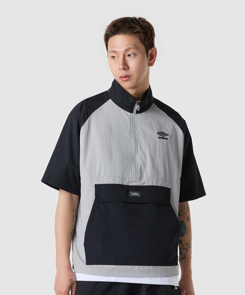 Umbro Sunshower Stand Neck Short Sleeve Anorak Gray (Uq321Cwt71)