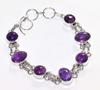 Pretty Natural Amethyst 925 Silver Plated Bracelet 9" Ethnic Gift Trendy F7i82