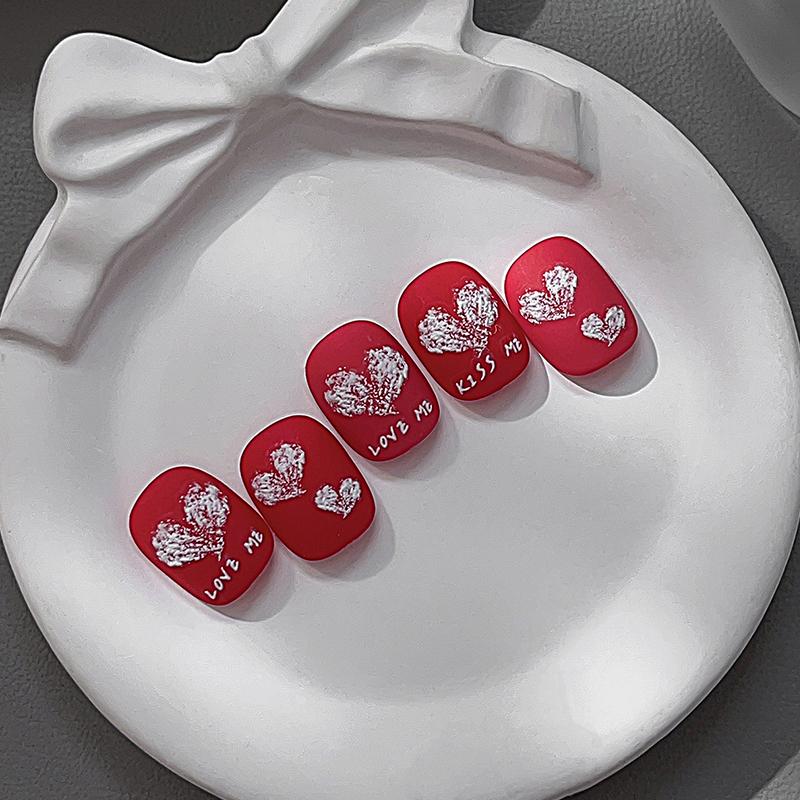 1 Blatt Weiße Herz Nagelsticker Relief Herz Design Selbstklebende Nagelkunst Dekoration DIY Slider Nagel