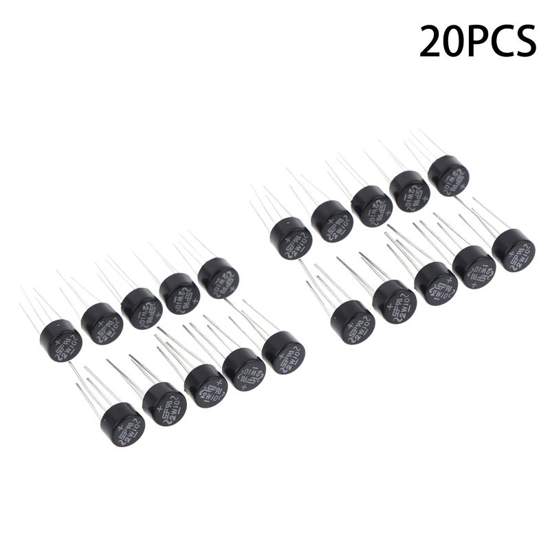 10/20/30Pcs New 2W10 2A/1000V Diode Bridge Rectifier Round Vridge Rectifier Bridge Stack