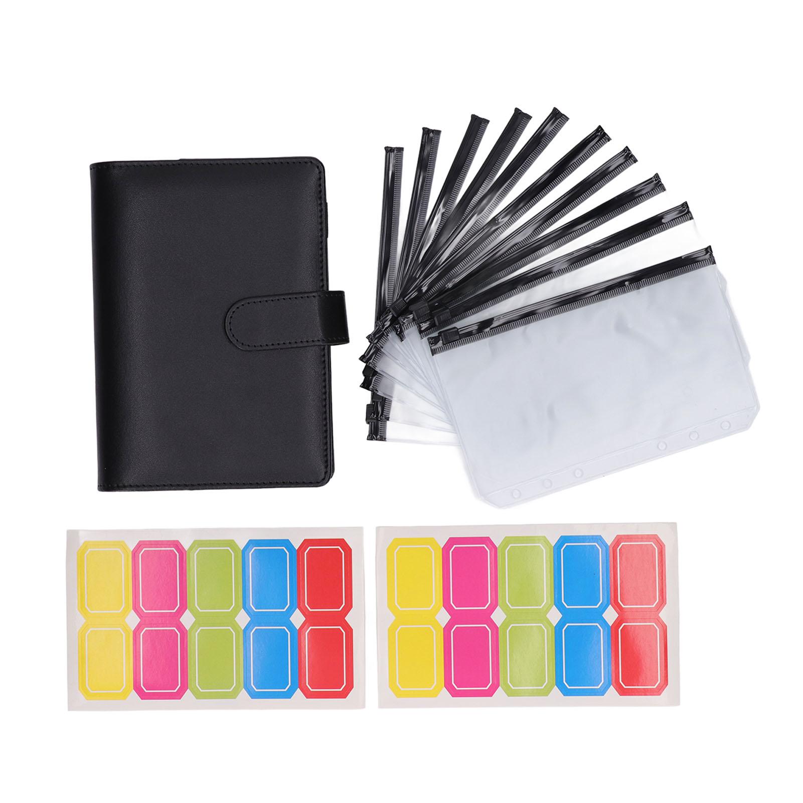 

Бюджетный органайзер A6 Многоцелевой на 6 отверстий Водонепроницаемый A6 из ПУ кожи Органайзер для экономии денег для дома и путешествий чёрный