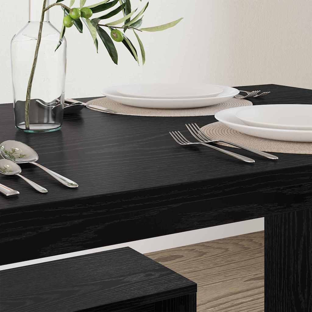 Dining Set 2 pcs Black Oak Effect Particleboard