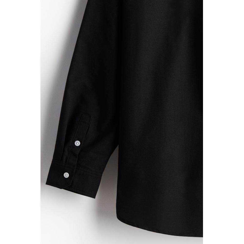 H M Loose Fit Oxford sHirt Black