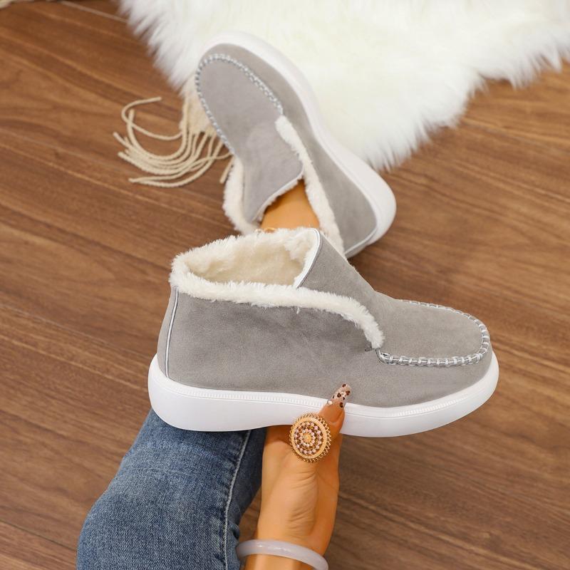 Winter New Women's Warm Cotton Shoes with Thick Velvet and Thickened Fur