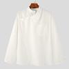 Irregular Lapel Shirt French Men's Fashion Show Button,down Long,sleeved Shirt