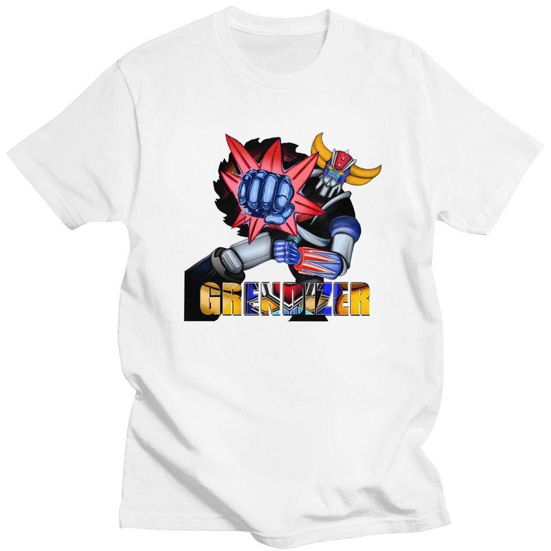 Custom Grendizer Goldorak Ufo Robot T Shirts Men Pure Cotton Tees Goldrake Anime Tshirts ShortSleeve Fashion Tshirt Clothing