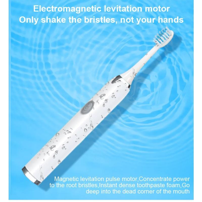 Periuță de dinți electrică Sonic IPX7 Rezistentă la apă Adult Cuplu Uz casnic Peri moi Înlocuibilă cu 6 capete de periuță de dinți