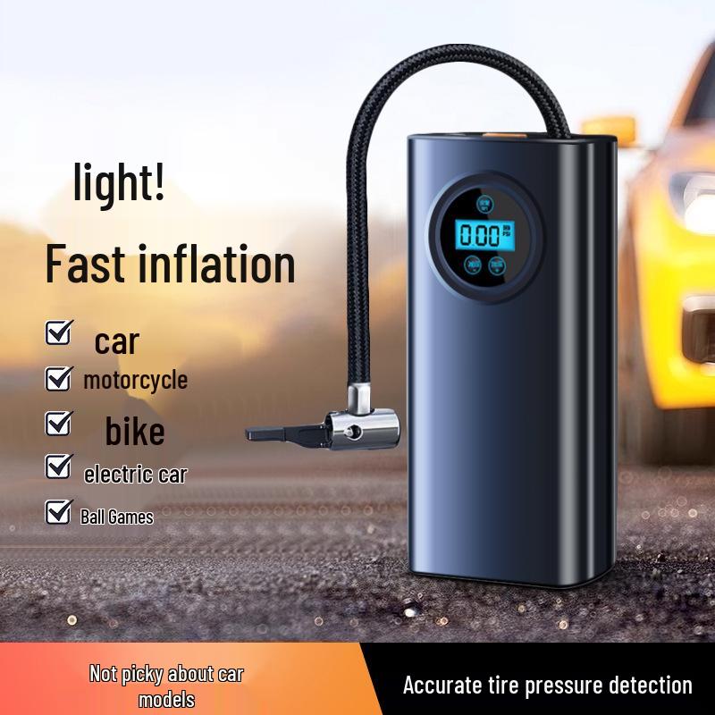 Portable Electric Car Air Pump with Handheld Inflator and Lighting