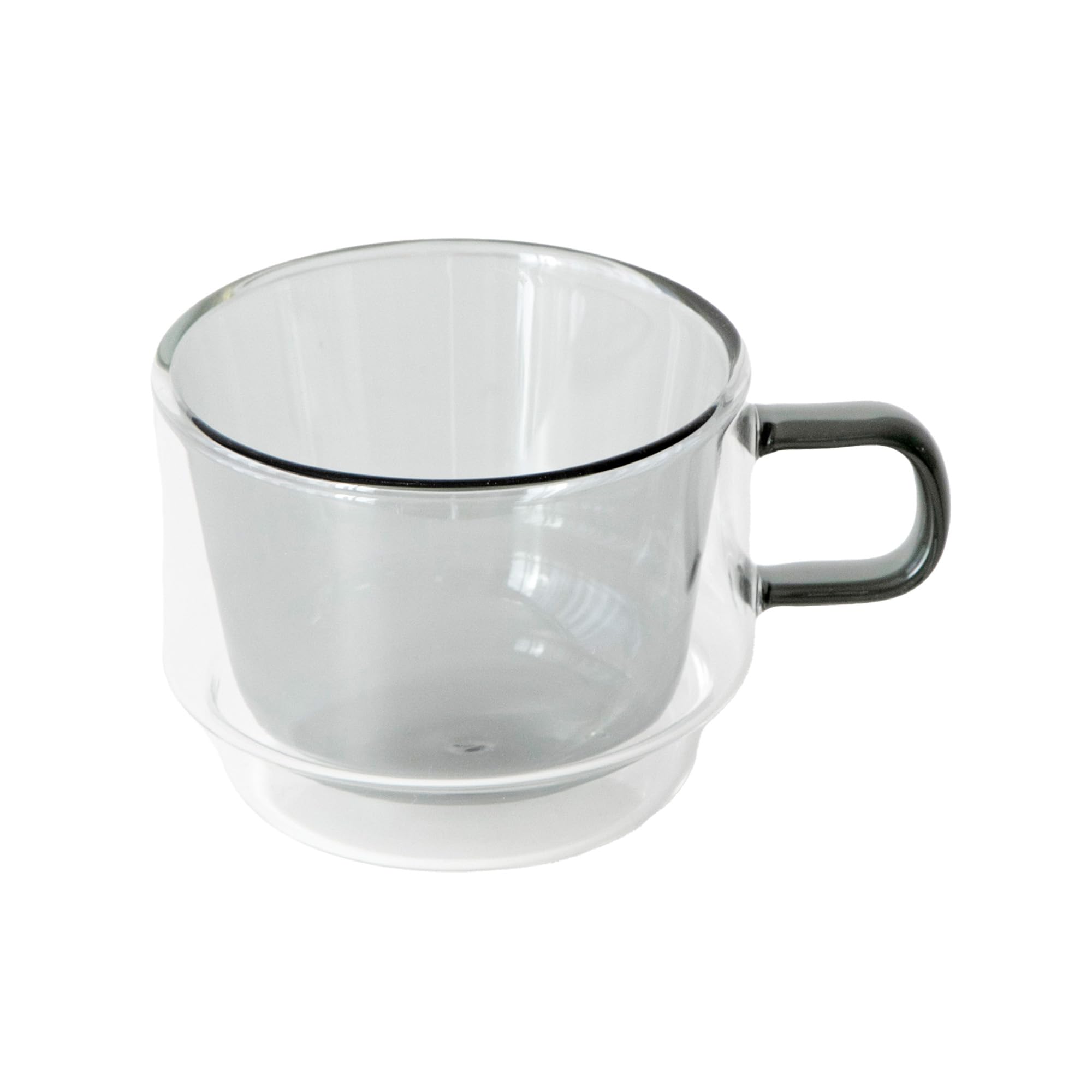 

365methods HARIO COLORS Double-Walled Mug, Heat-Resistant Glass, Dishwasher Safe, Gray