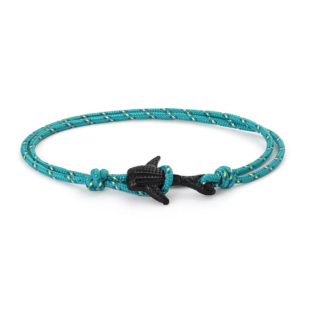 Fashion Nylon Bracelets For Men Women Couple Gifts Wrap Braided Wristband Male Bracelet Rope Alloy Hook Anchor Bangle