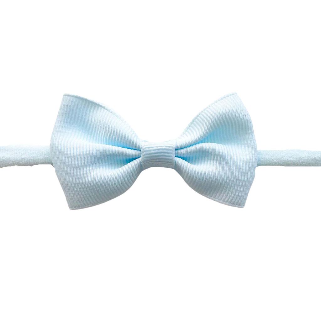 Solid Color Bow Hairpin & Ribbed Headband Set for Girls