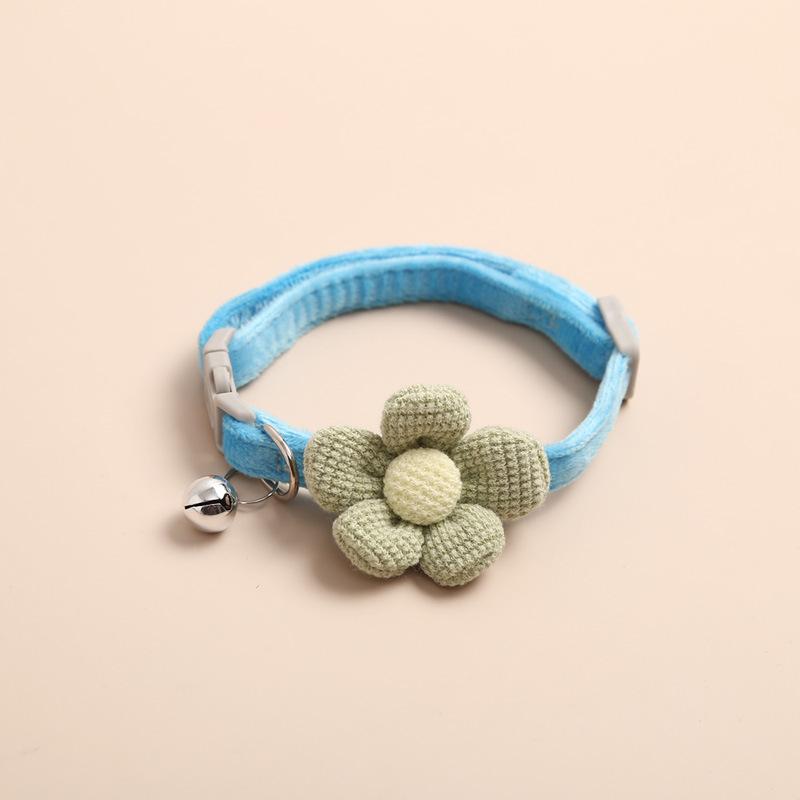 Cat Collar with Cute Flower Adjustable Buckle Cat Collar Bell Collar Cat Small Pet Supplies Kitten Collar Small Dog Acce