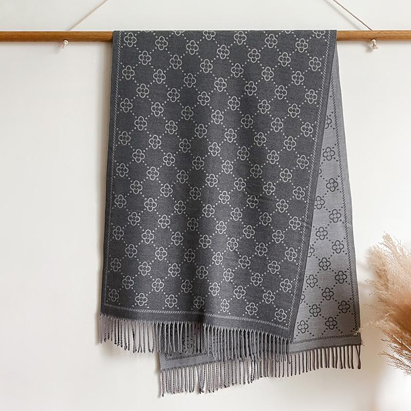 Brands Jacquard Design Winter Two-Sided Scarf Cashmere Soft Warm Long Fringe Pashmina Shawl Coldproof Windproof Blanket Scarf