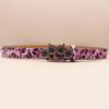 Leopard Print Rhinestone Knuckle Duster Punk Belt - Y2K European & American Style Women's Decorative Accessory