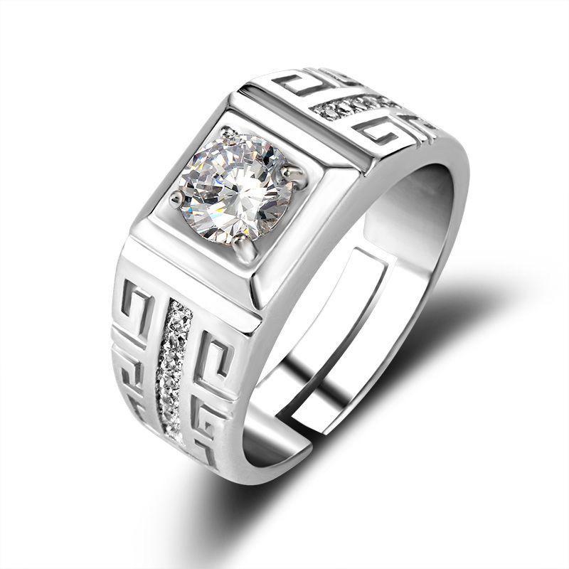 Luxury Adjustable Diamond Couple Wedding Ring - Elegant, Simple, Fashionable
